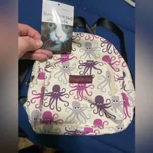 Bungalow 360 Mini Backpack Octopus Print Cotton Canvas Small Bag Adj Straps NWT